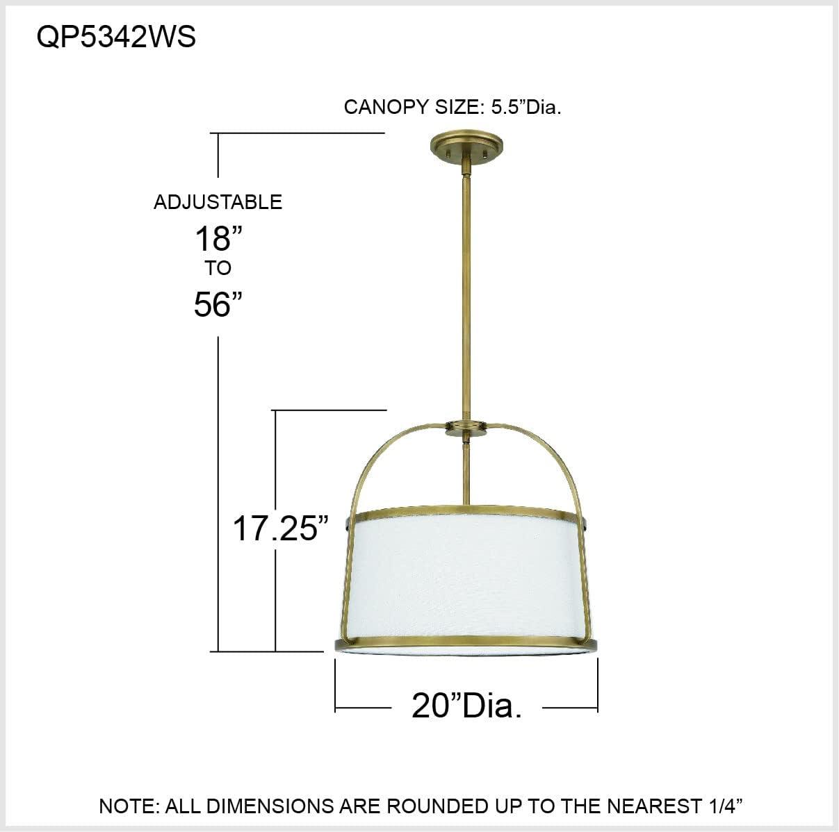 Quoizel Lighting York 4 - Light Pendant in  Weathered Brass