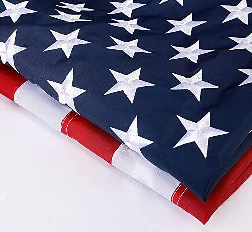 American Flag 6x10 ft: Long Lasting US Flag, Heavy Duty Nylon, Embroidered Stars, Sewn Stripes, Brass Grommets, UV Protection Perfect for Outdoors! USA Flag