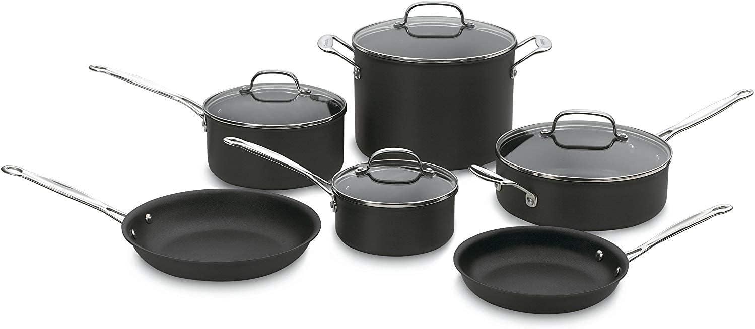 Gray Non-Stick Aluminum 10-Piece Cookware Set