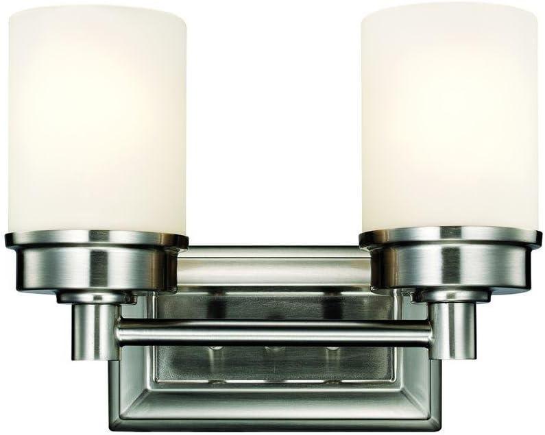 Cade 11.7" Brushed Nickel Vanity Light with Frosted Glass Shades