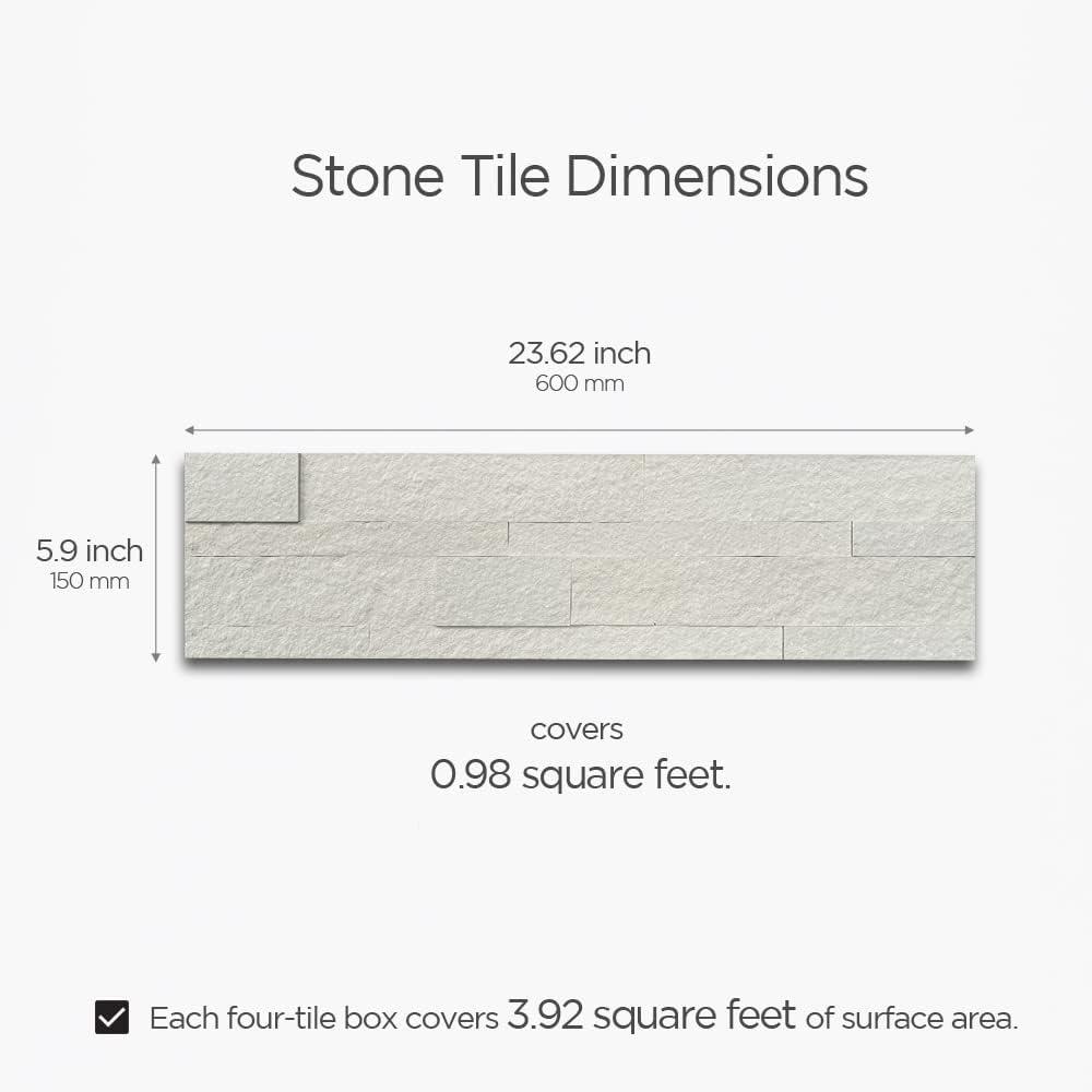 6" x 24" Natural Stone Peel & Stick Mosaic Tile