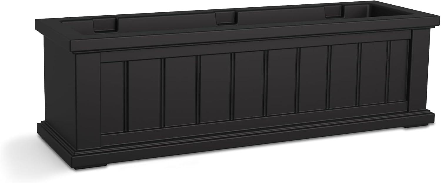 Mayne Cape Cod 36" x 11" x 10.8" Rectangle Graphite Grey Self-Watering Polyethylene Window Box Planter