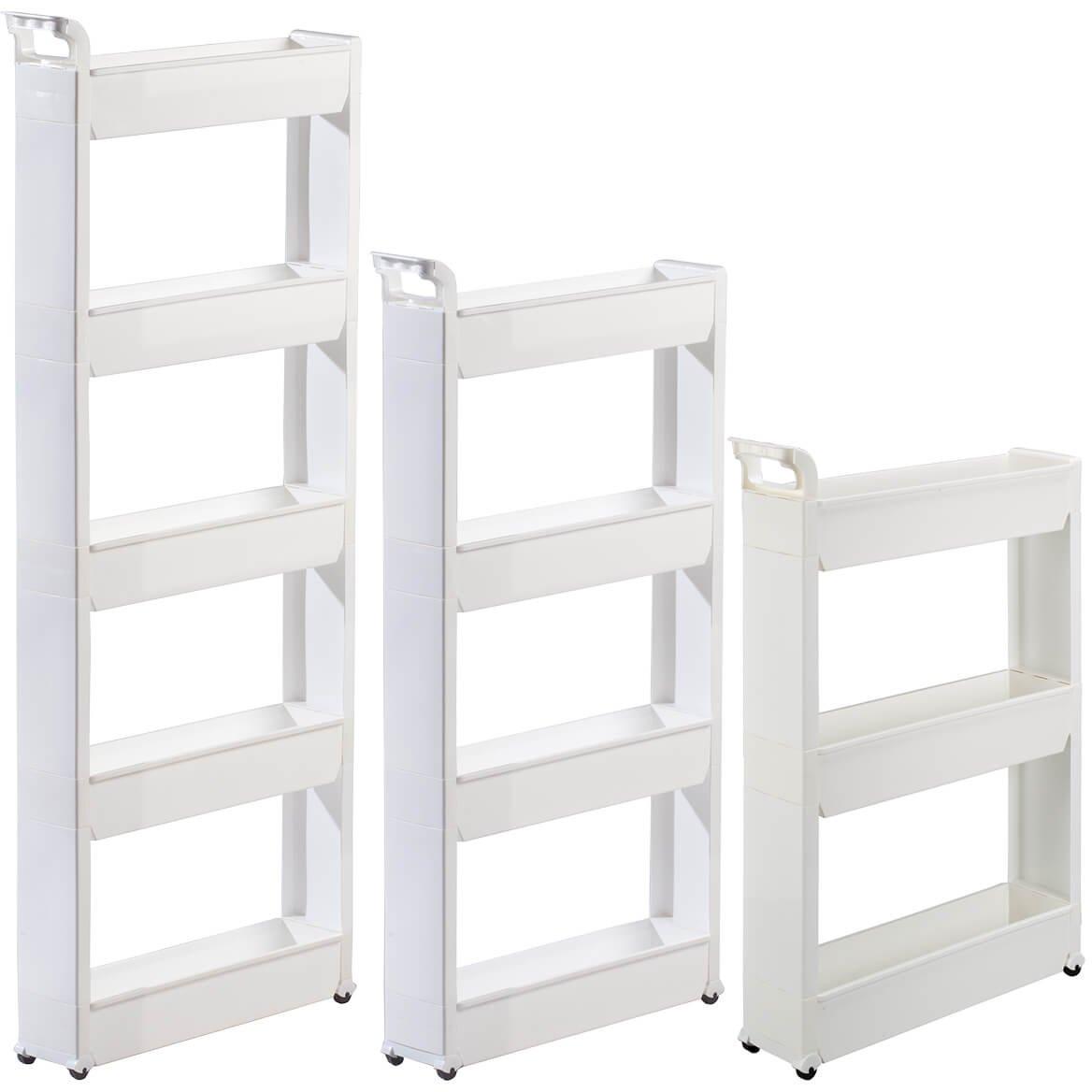 White 5-Tier Slim Rolling Storage Cart