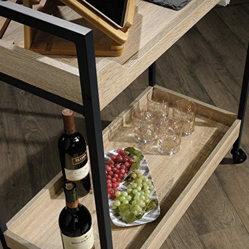 Charter Oak Industrial Rolling Bar Cart with Dual Shelves