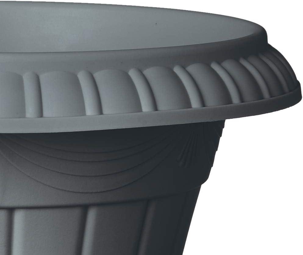 Arcadia Garden Products 10x12" Traditional Plastic Urn Planter, Gray