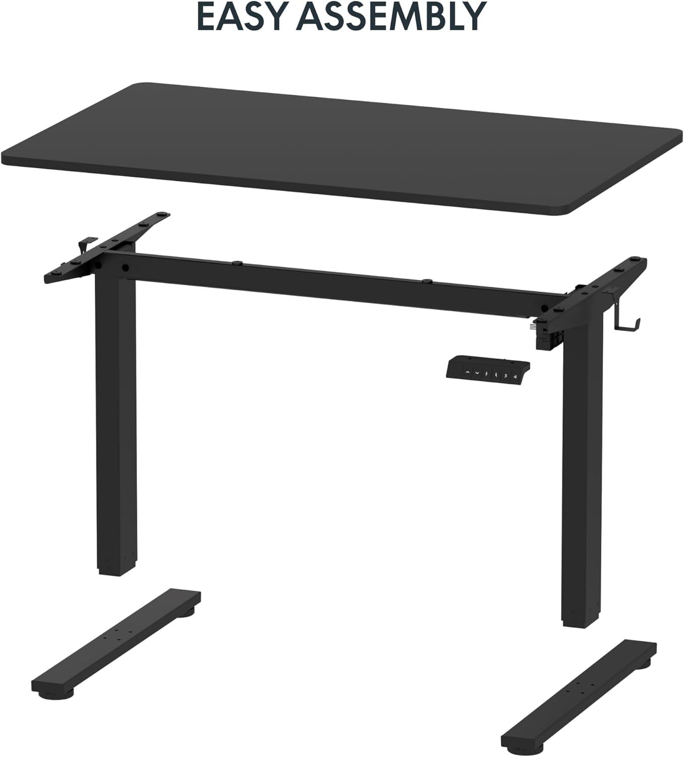 FLEXISPOT Height Adjustable Standing Desk Frame with Memory Controller, Electric Sit Stand Desk Base for Home and Office (Black Frame Only)