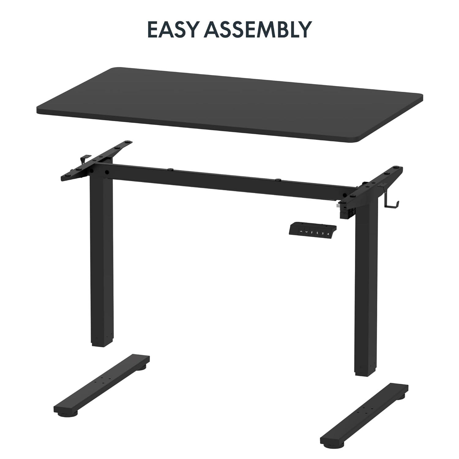 FLEXISPOT Height Adjustable Standing Desk Frame with Memory Controller, Electric Sit Stand Desk Base for Home and Office (Black Frame Only)