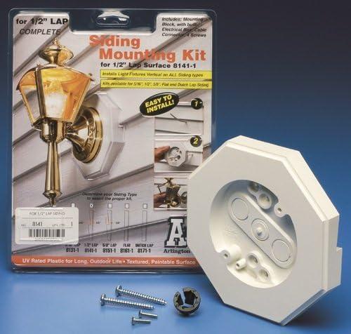 White Plastic Vertical Lamp Mounting Kit with Built-in Box