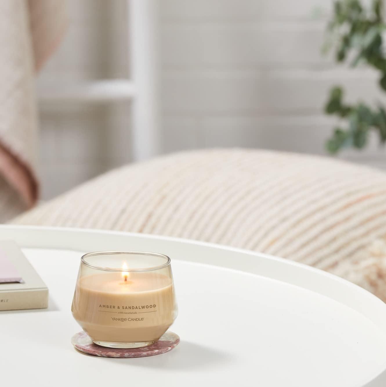 Yankee Candle Studio Candle Jar, Scented Candle with up to 50 Hours of Burn Time, Premium Plant Wax Blend for Consistent Long Lasting Scent from First to Last Burn, Amber & Sandalwood