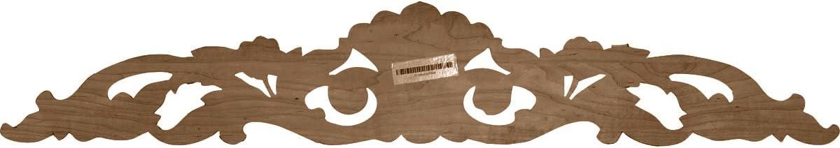 Ekena Millwork 24 1/8"W x 5 1/8"H x 3/4"D Medium Farmingdale Center with Scrolls, Maple