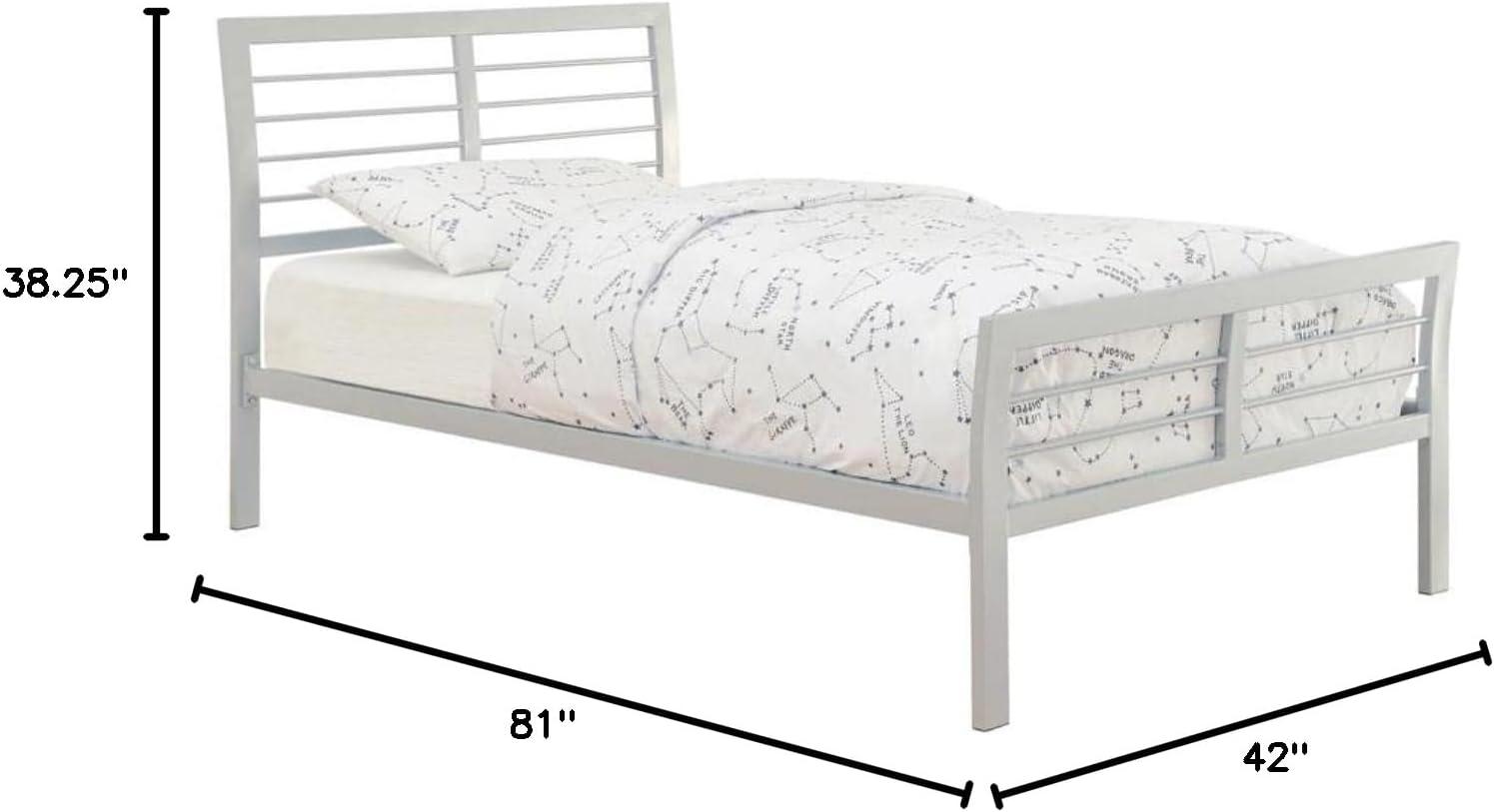 Cooper Twin Metal Bed Silver