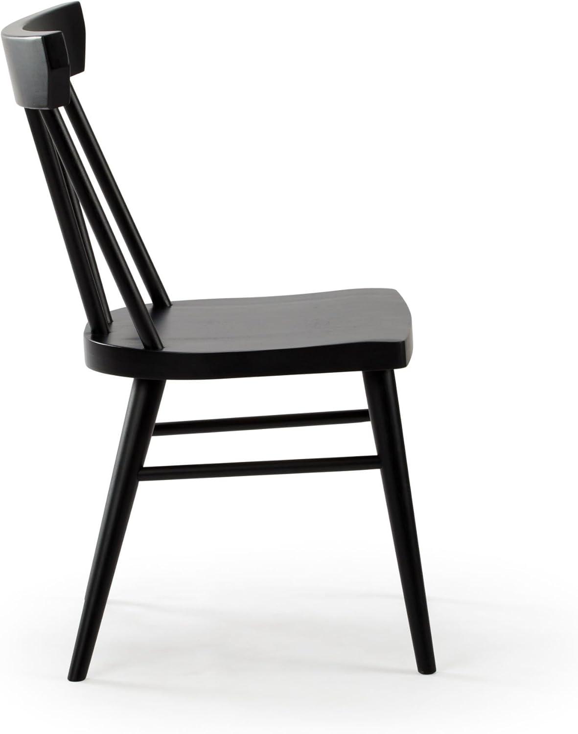 Plank+Beam Windsor Dining Chair Set of 2, Solid Wood Chairs for Kitchen, Office, Living Room, Pecan