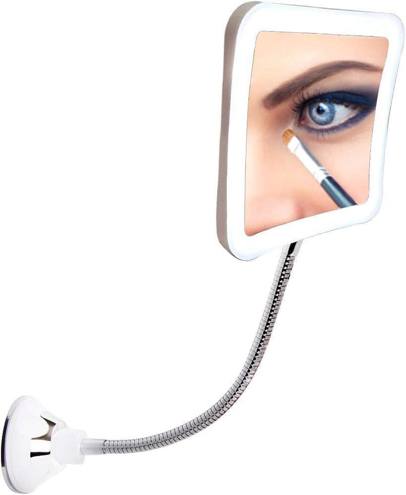 SunplusTrade Makeup Mirror with LED Lights and Magnification, Portable Cordless Design for Home and Travel with Flexible Gooseneck to Adjust to Any Position Easily