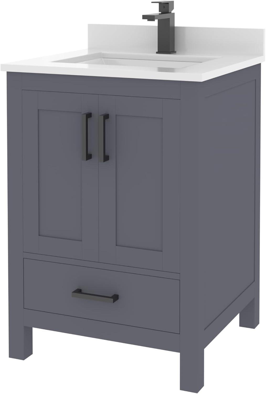 Ayna Decors Rooh 48'' Single Bathroom Vanity with White Quartz Top