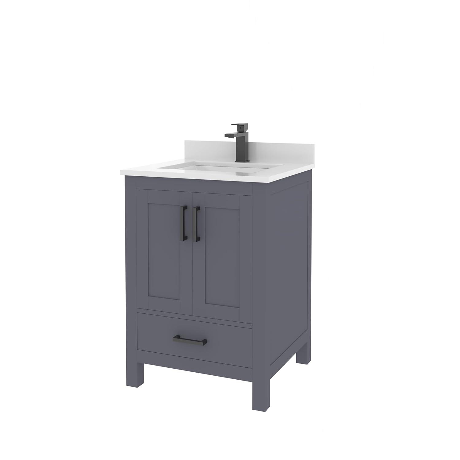 Ayna Decors Rooh 48'' Single Bathroom Vanity with White Quartz Top
