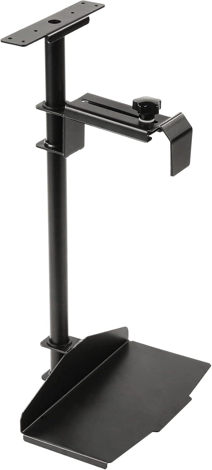 Black Adjustable Under Desk CPU Mount with 360° Swivel