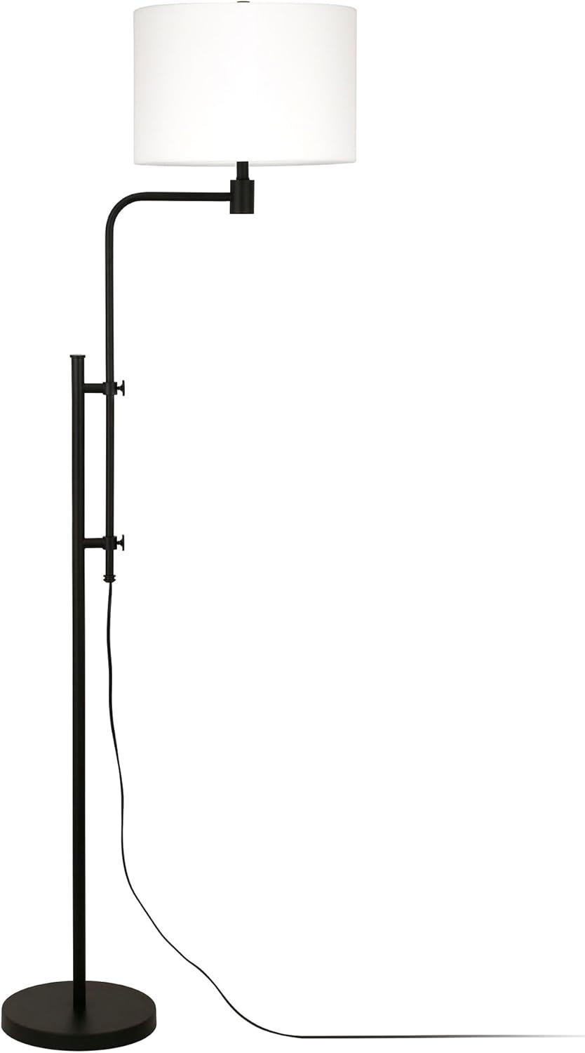 Henn&Hart 24" Blackened Bronze Metal/Fabric Floor Lamp