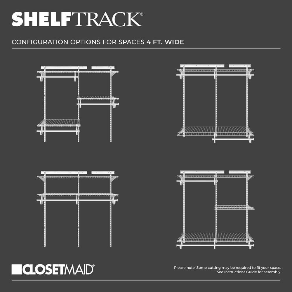 Adjustable White Steel Wire Closet Organizer System