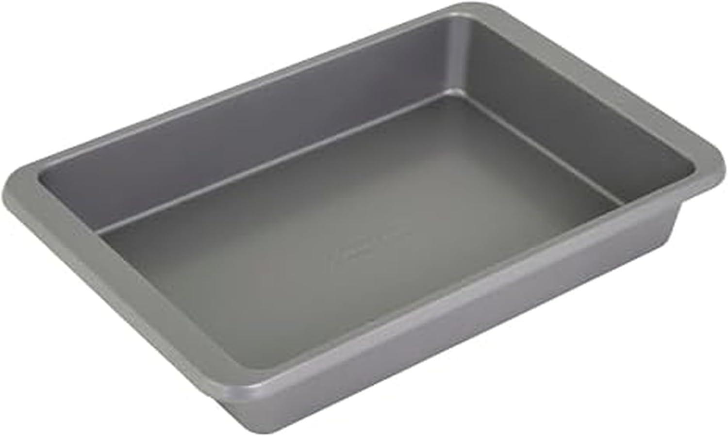 KitchenAid Aluminized Steel Nonstick 9x13-inch Sheet Cake Pan and Baking Dish, Contour Silver