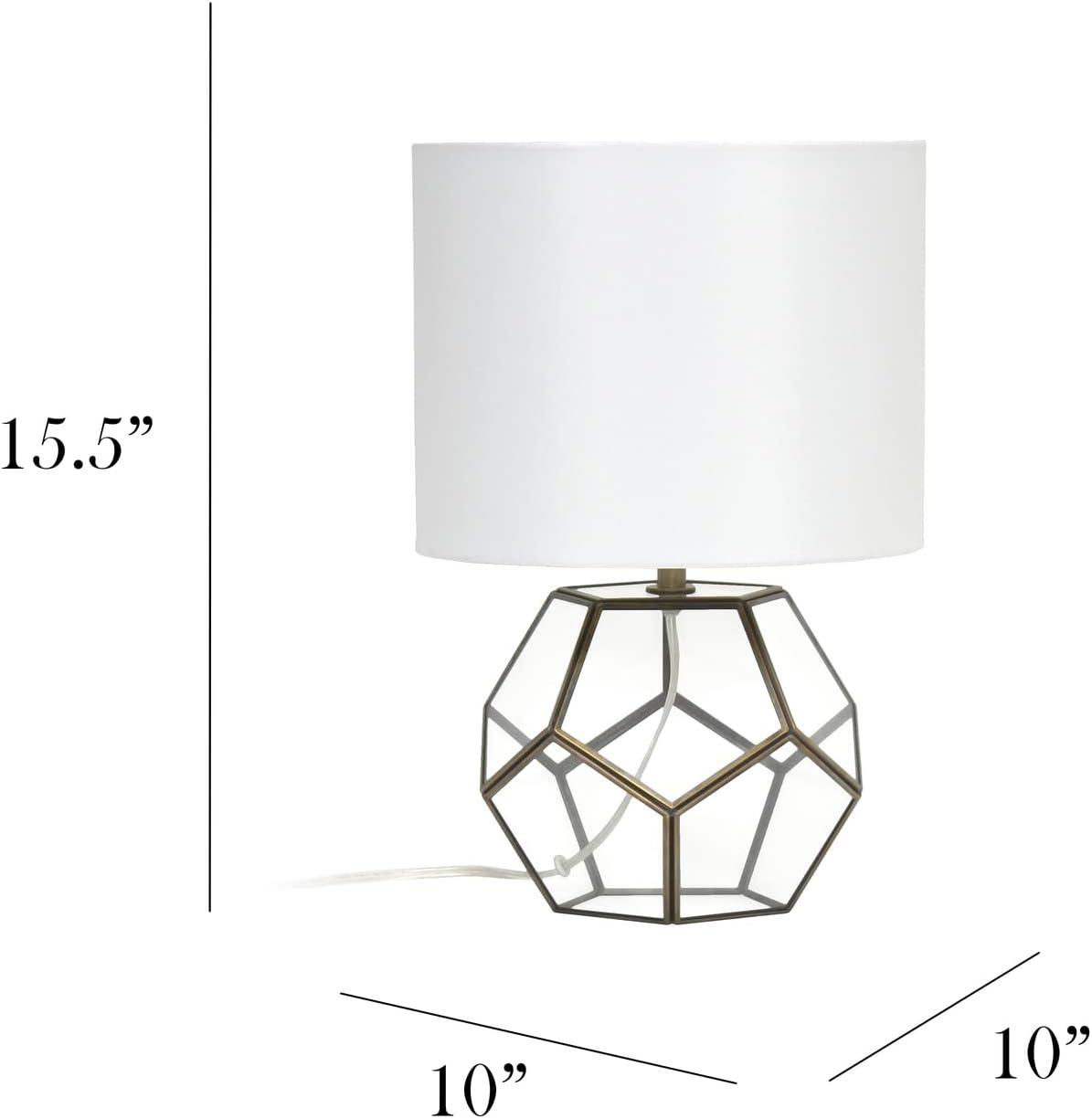 Glass and Brass Sphere Table Lamp - Elegant Designs: Bedside, No Assembly Required, UL Listed