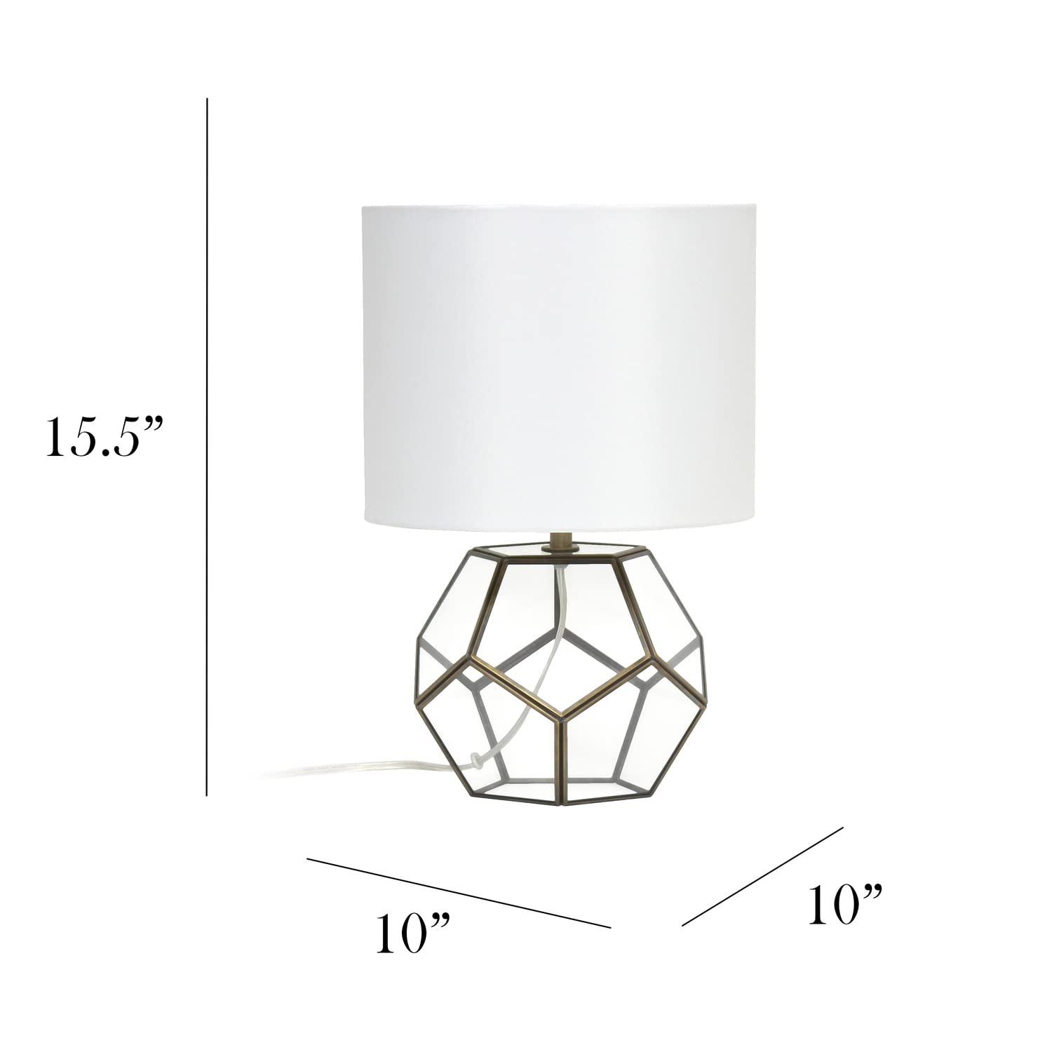 Glass and Brass Sphere Table Lamp - Elegant Designs: Bedside, No Assembly Required, UL Listed