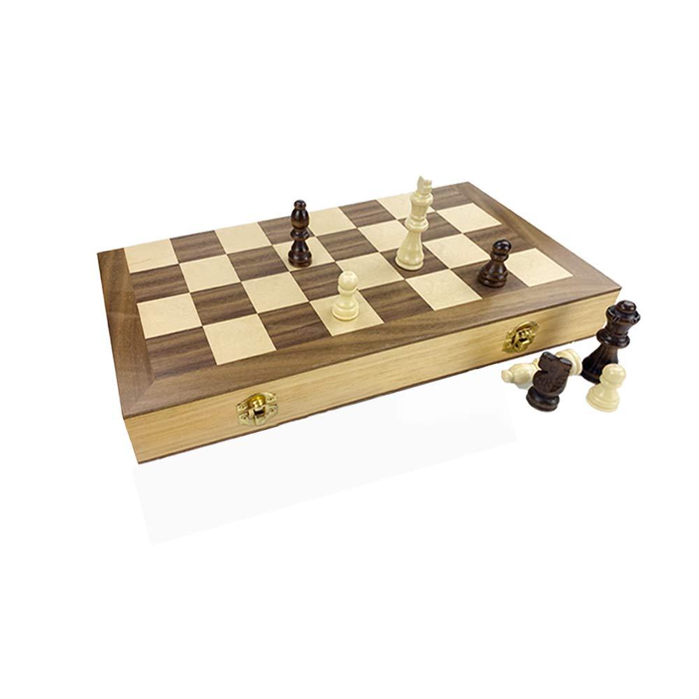 15inch Chess and Checkers Game Set - Chess Unique Gift for Kids and Adults. Durable Wooden Pieces, Sleek Wooden Board.Chess Introduces Strategy and Problem-Solving. Family Game Night Activity