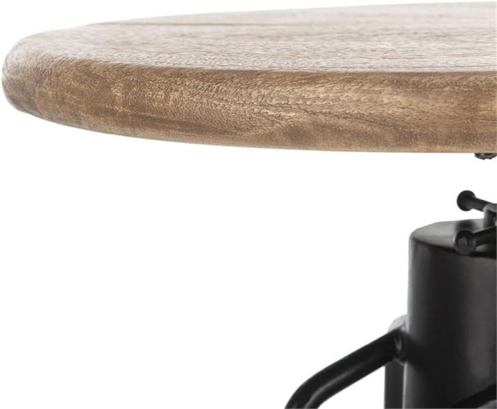 Kai Adjustable Swivel Counter Stool - BST3700 - Natural Honey/Black - Safavieh