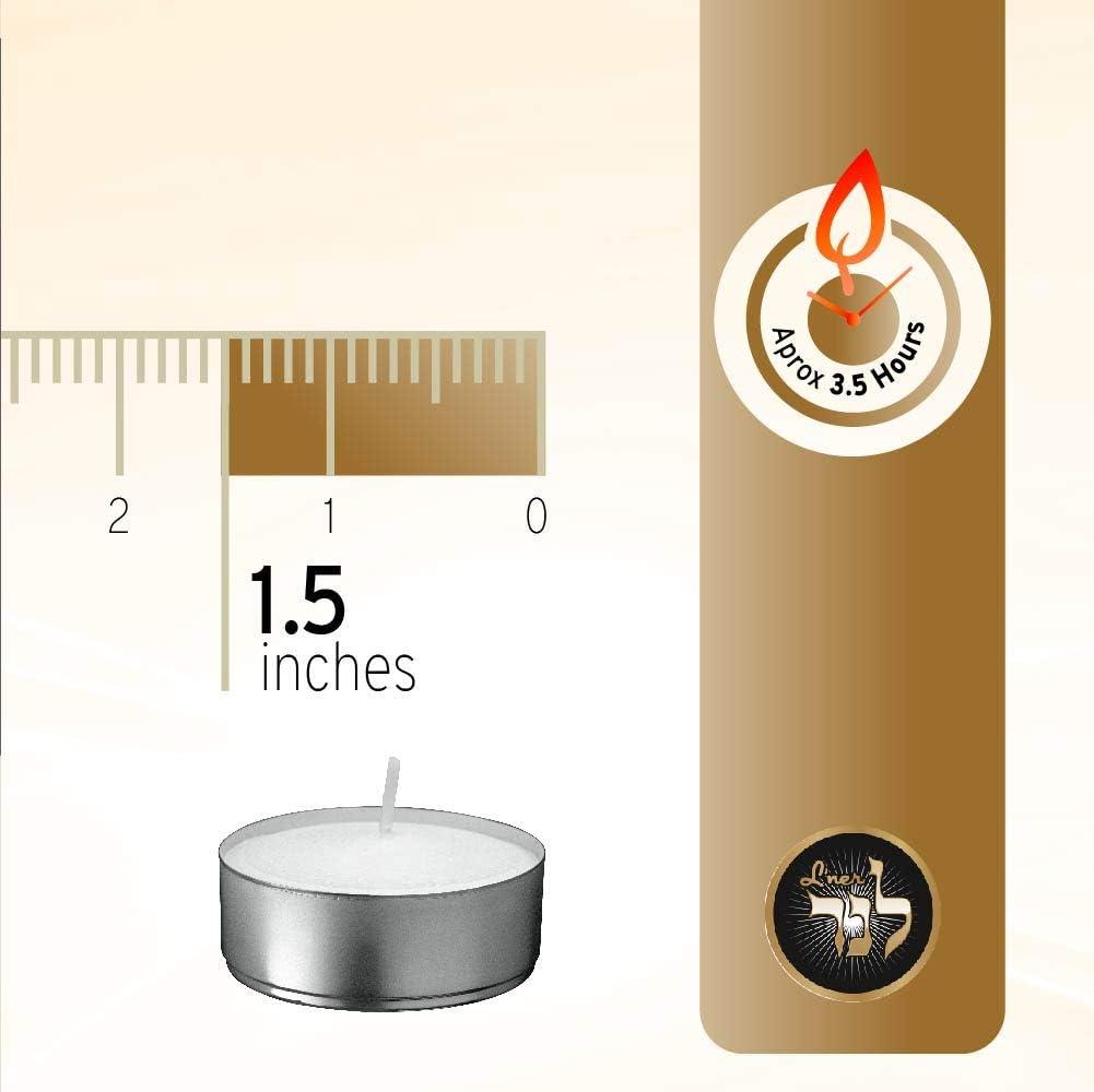 Lner 100 Pack Unscented White Tea light Candles Burns Aprx. 3.5 Hour