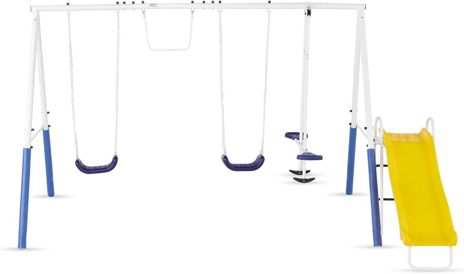 XDP Recreation XDP Recreation Blue Ridge Play Outdoor Backyard Playset Kids Swing Set W/ Slide