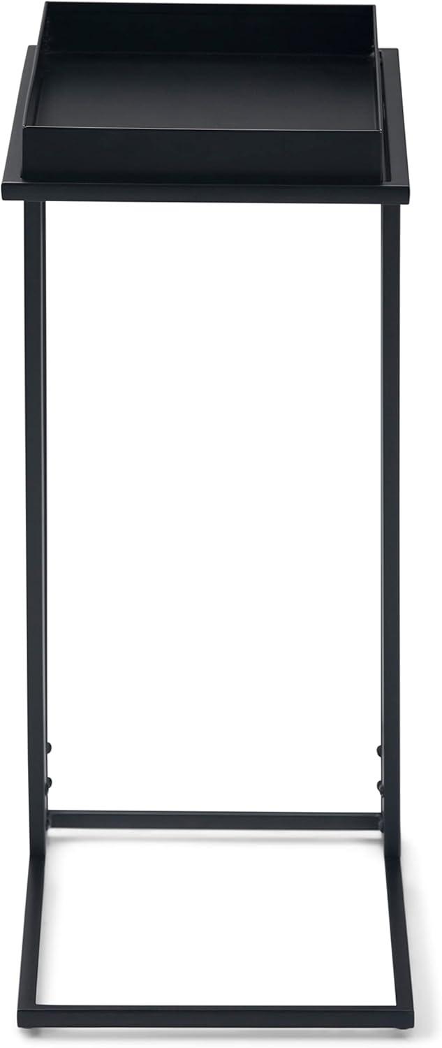 Simpli Home Garner 18"W Metal Mid-Century Modern C Side Table with Removable Tray Top