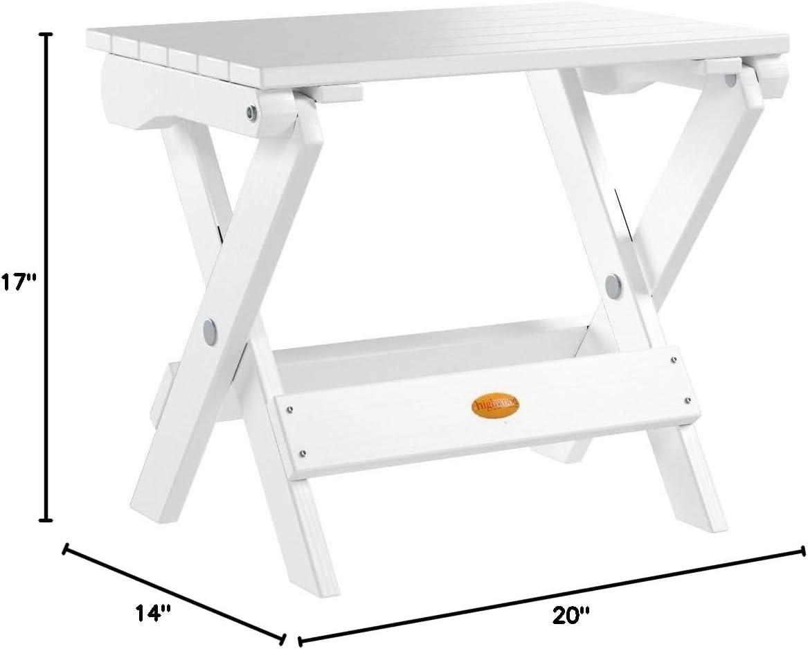 Highwood Folding Adirondack Side Table - 20" L x 13.8" W x 17.2" H, Outdoor, Eco-friendly, Synthetic Wood