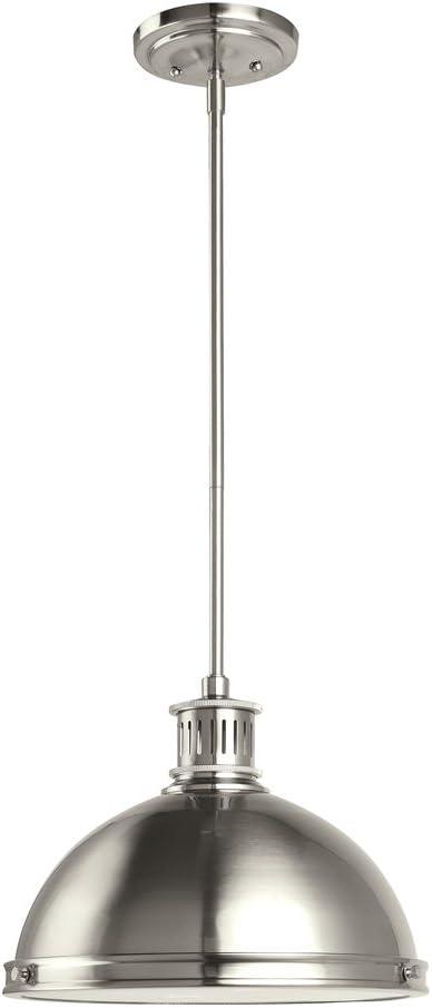 Brushed Nickel 2-Light Pendant with Clear Glass Shade