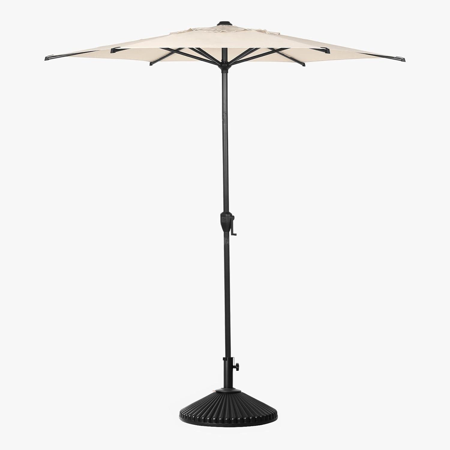 Black Round Metal Wheeled Umbrella Base with Adjustable Knob