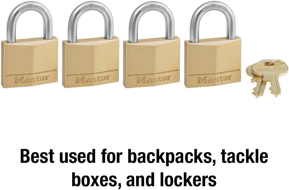 Master Lock 1-9/16" W Brass 4-Pin Cylinder Padlock 4 pk Keyed Alike