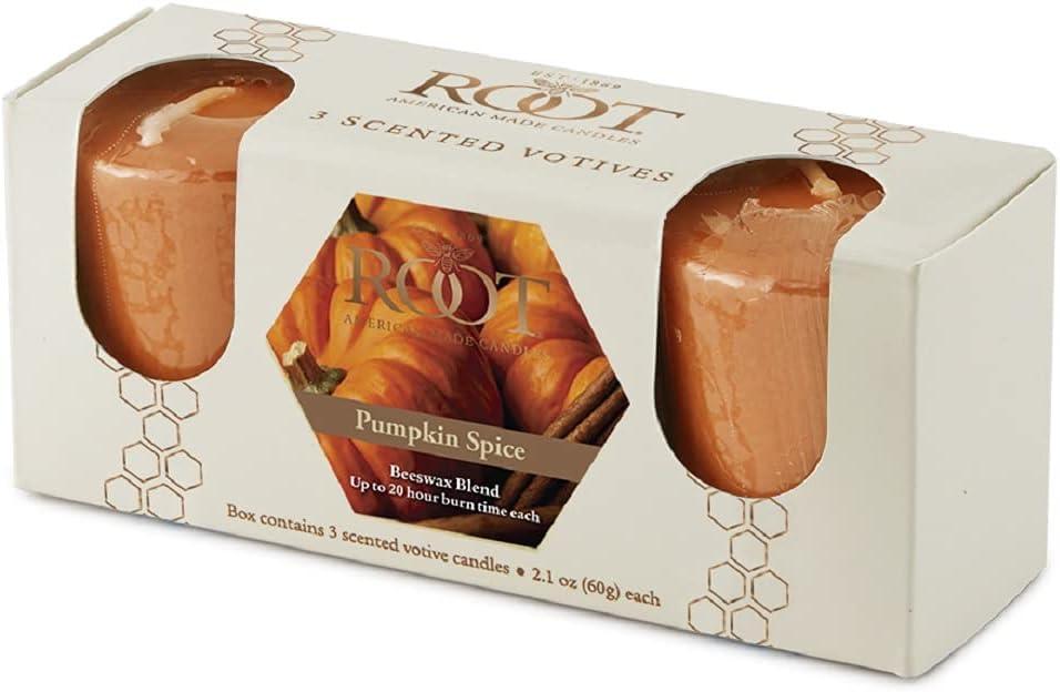 Root Candles Pumpkin Spice Scented Votive Candle (Set of 3)