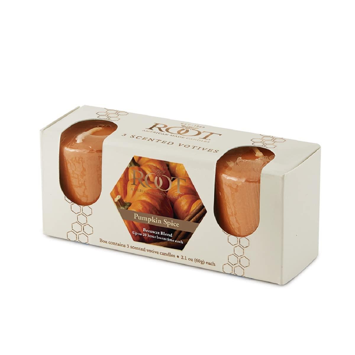 Root Candles Pumpkin Spice Scented Votive Candle (Set of 3)