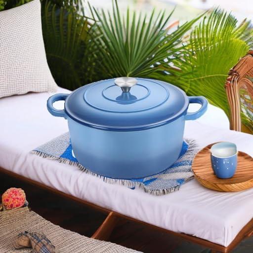 SPECIALTY FLOORING INC Dutch Oven,Enameled Cast Iron Dutch Oven Cooking Pot With Lid & Dual Handles, For Bread Baking Braising Stewing, Heavy Duty & Non Stick, Oven & All Stovetops Safe