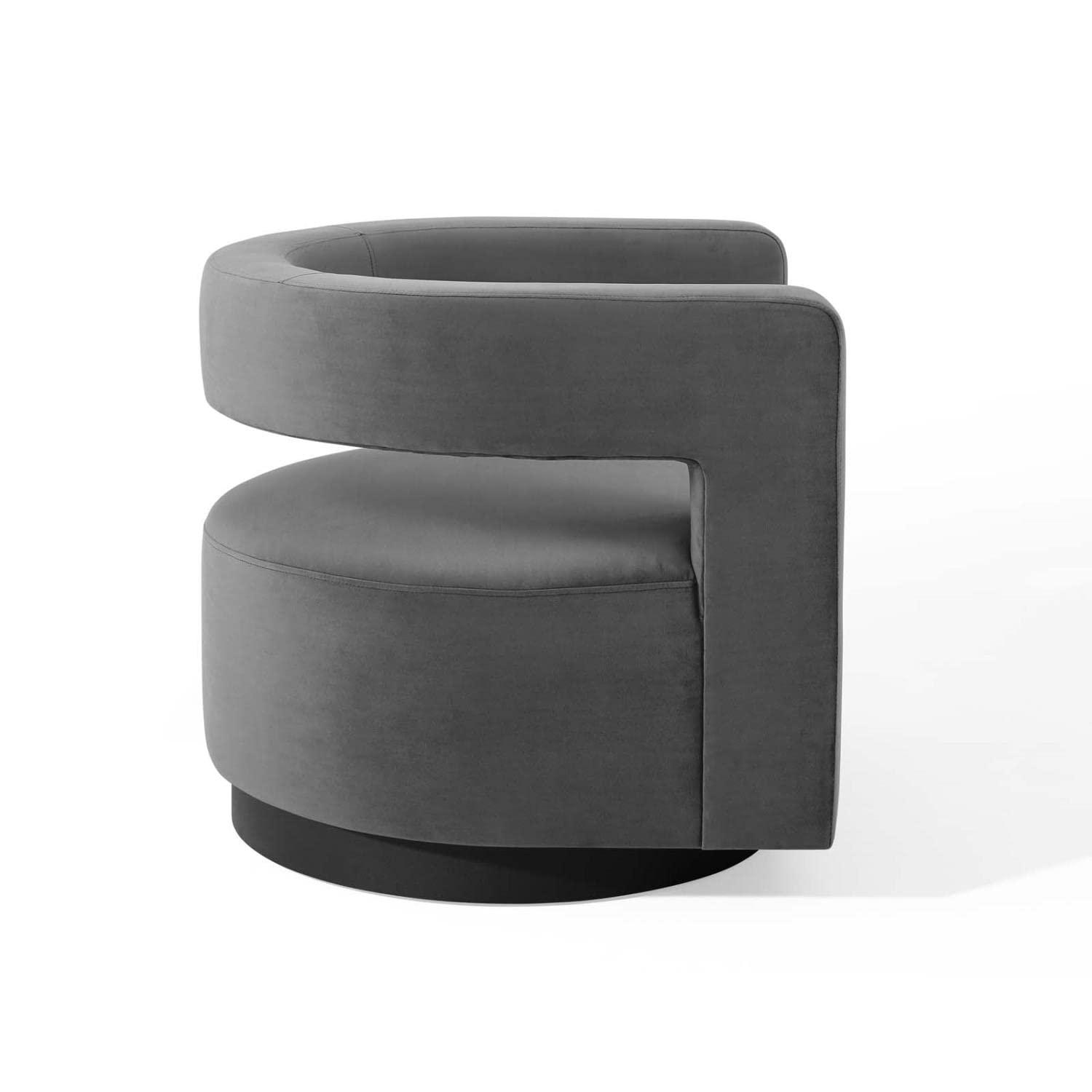 Modway Spin Cutaway Performance Velvet Swivel Armchair