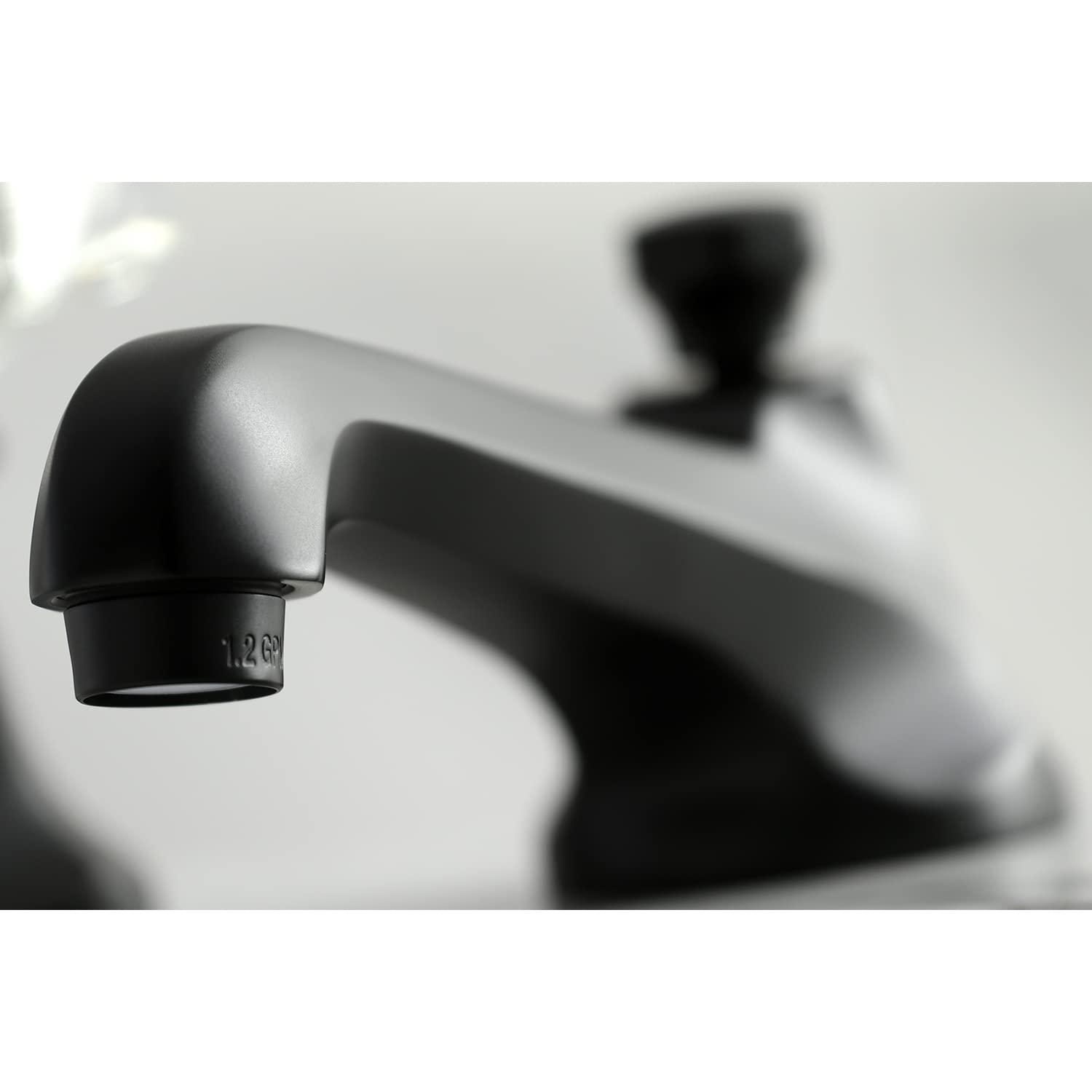 Kingston Brass KS4460BX Kingston Brass Metropolitan Two-Handle 3-Hole Deck Mount Widespread Bathroom Faucet with Brass Pop-Up Drain
