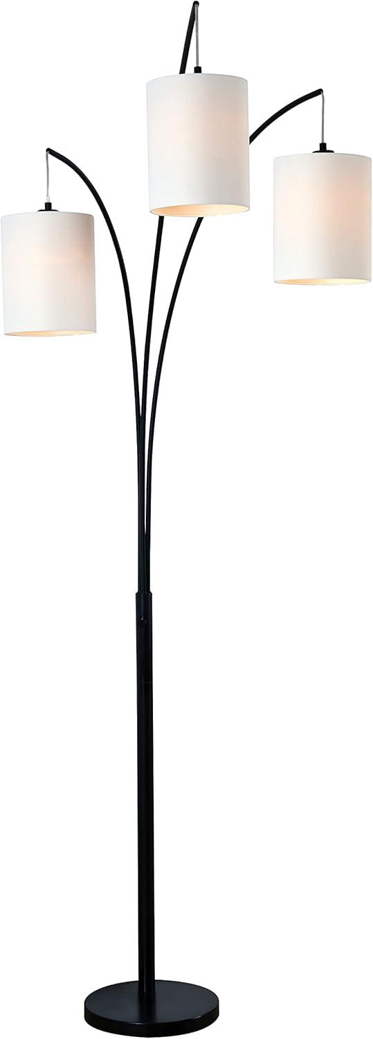 Sleek Modern Black Arc Floor Lamp with Adjustable Chandelier Style