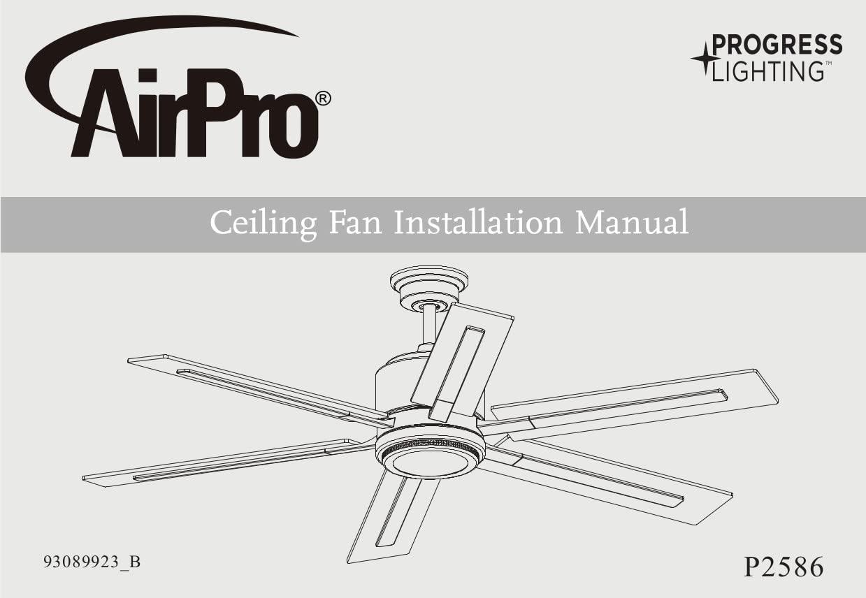 P2586-8130K-Progress Lighting-Glandon - Wide - Ceiling Fan - 1 Light - Handheld Remote in Transitional style - 60 Inches wide by 17.13 Inches