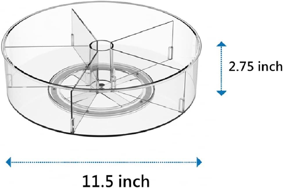 iDesign iDesign Recycled Plastic Divided Lazy Susan Turntable Organizer, Pantry, Bathroom, General Storage and More, The Linus Collection - 11.5", Clear