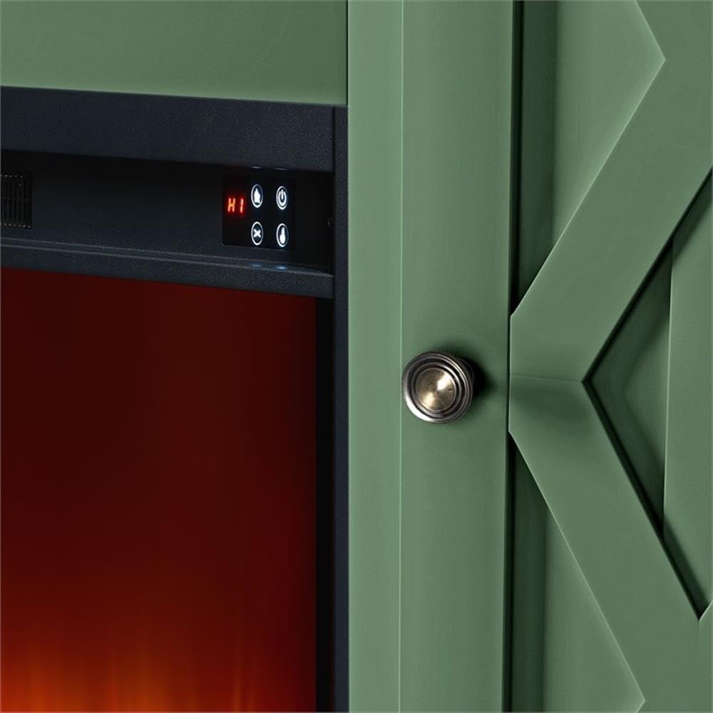 LIVILAND 68 in. TV Stand Media Console for TV up to 75 in. w/ Fireplace - Green