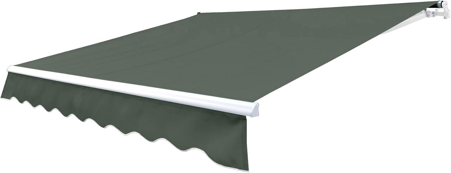 Motorized Retractable White Frame Patio Awning