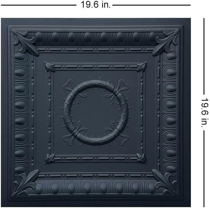 Romanesque Black Matte Foam Glue-up Ceiling Tile