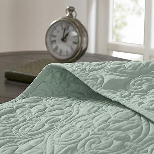Madison Park 3pc Full/Queen Vancouver Reversible Coverlet Set Seafoam: Lightweight, Machine Washable