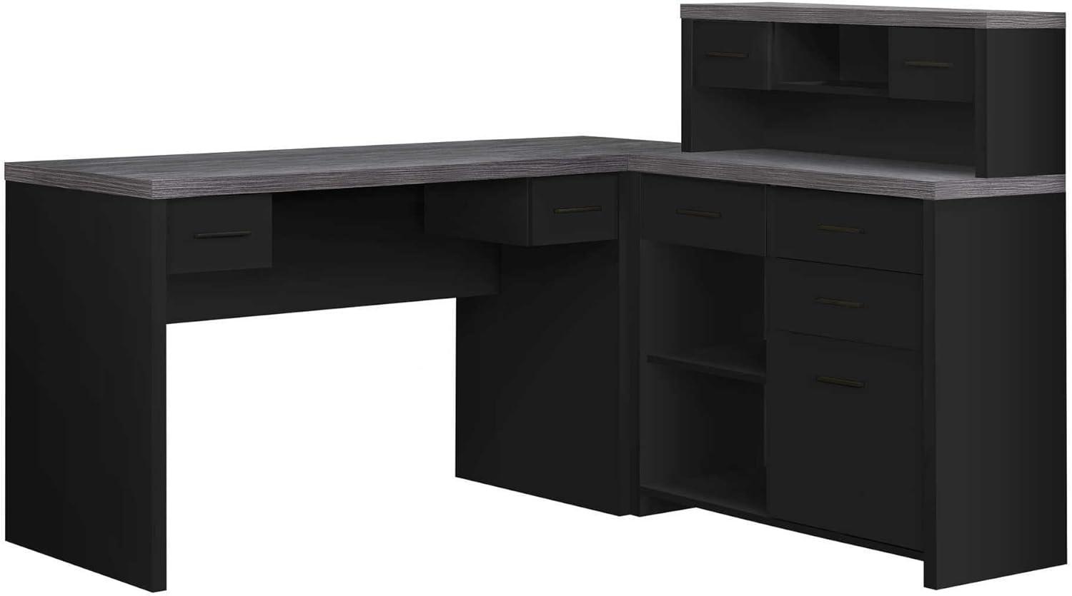Monarch Specialties Computer Desk, Corner, L Shape, Work, Laptop, Black And Grey Laminate