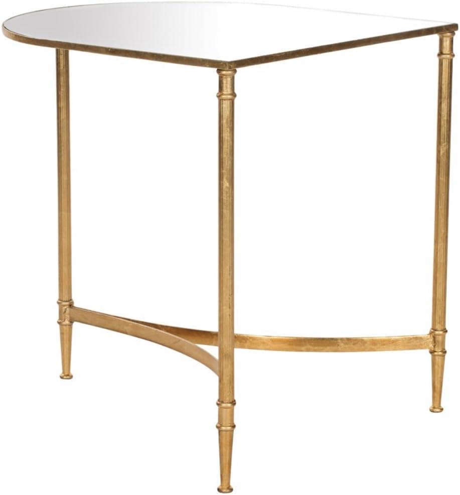 Nevin Gold Mirrored Curved Accent Table