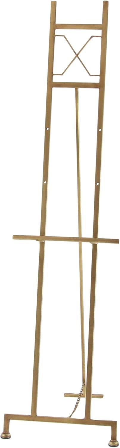 Gold Adjustable Metal Floor Easel with Chain Support