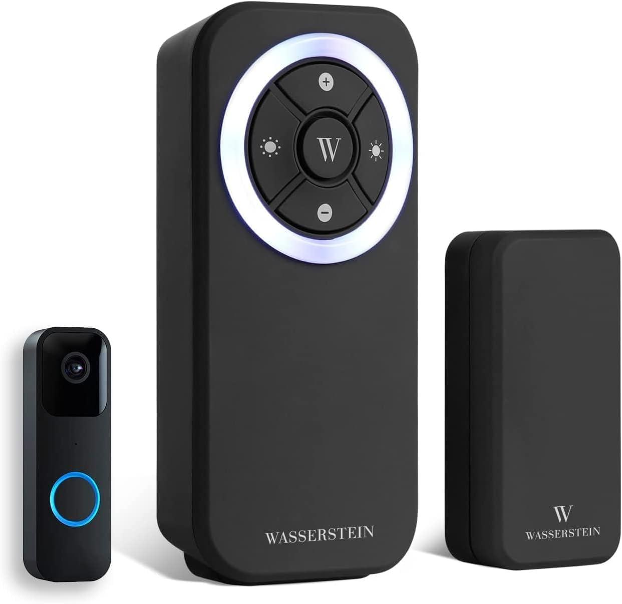 Wasserstein Wireless Doorbell Chime - Compatible with Blink Video Doorbell (1-Pack, Black)